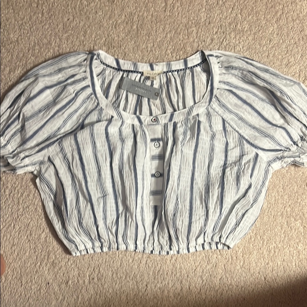 PilcroWomen's Striped Top - Blue and White